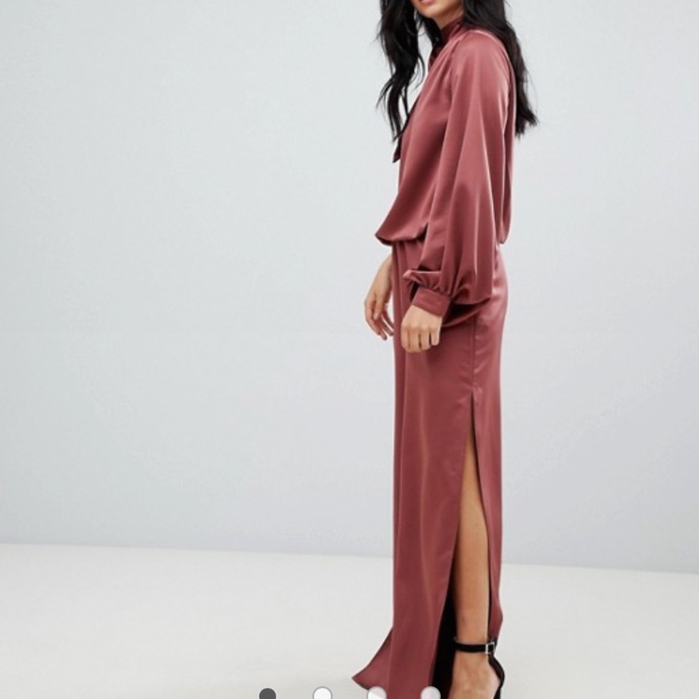 ASOS DESIGN one shoulder satin jumpsuit